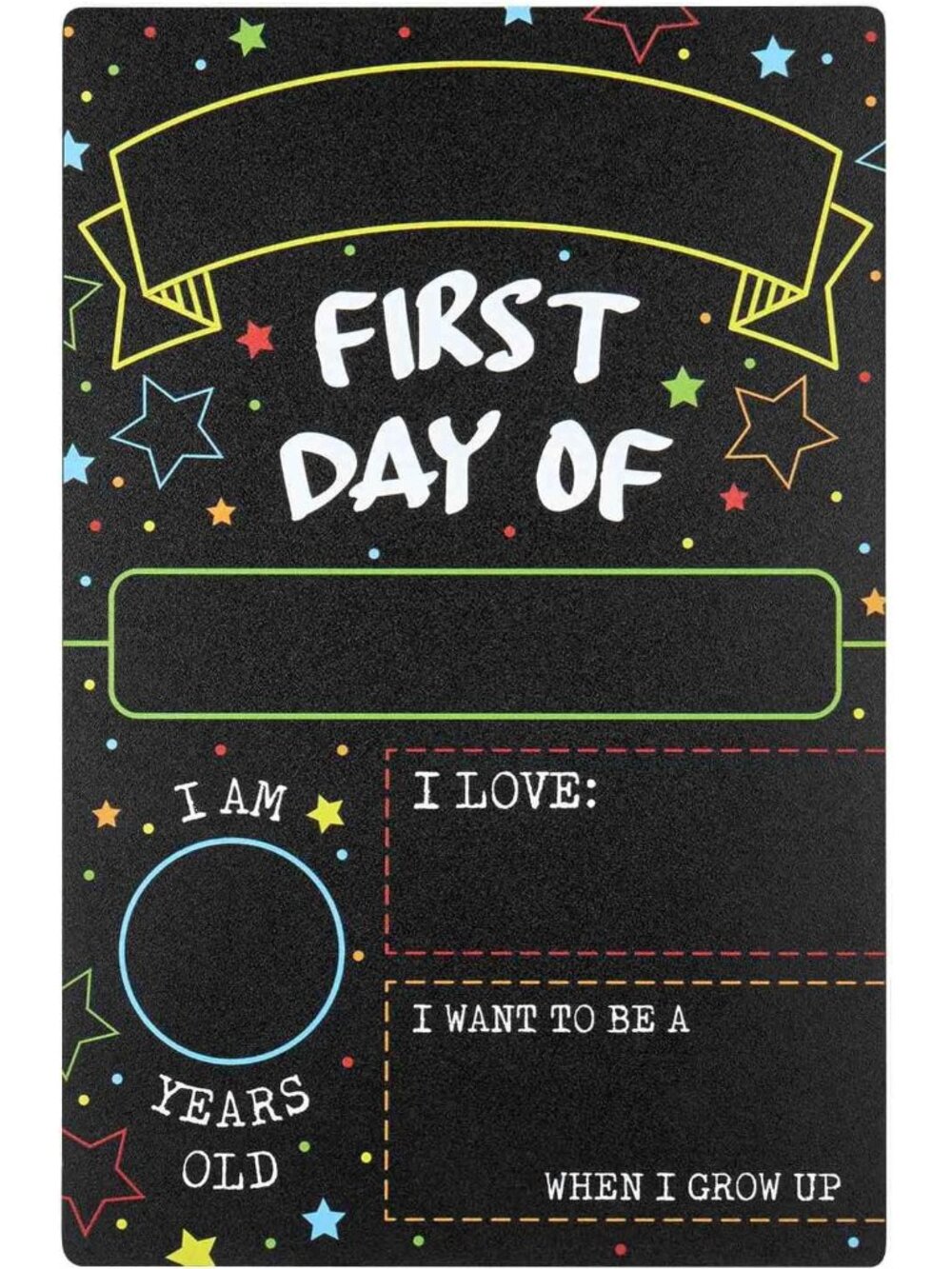 First Day Last Day of School Chalkboard Double Sided Sign - 12" x 7.9"
